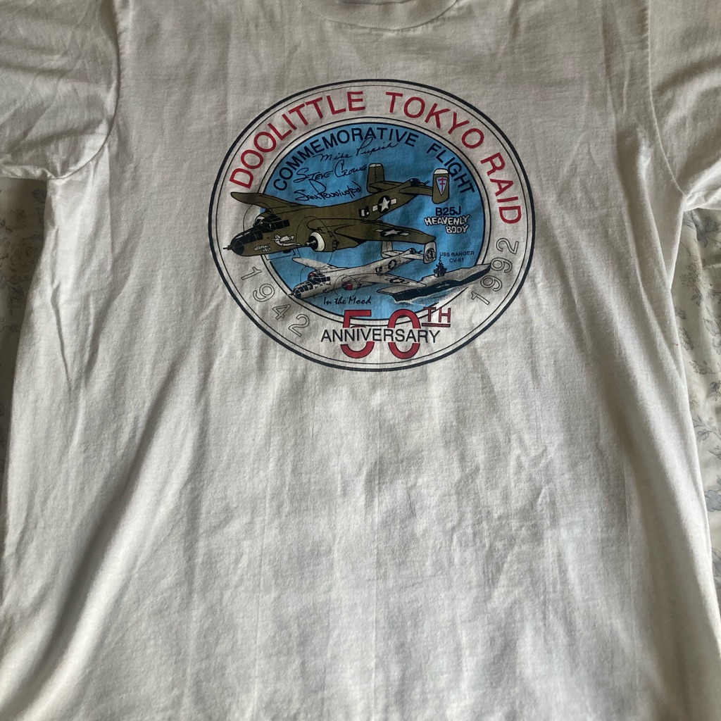 Vintage 1992 Single Stitch Doolittle Tokyo Raid Shirt Size X-Large